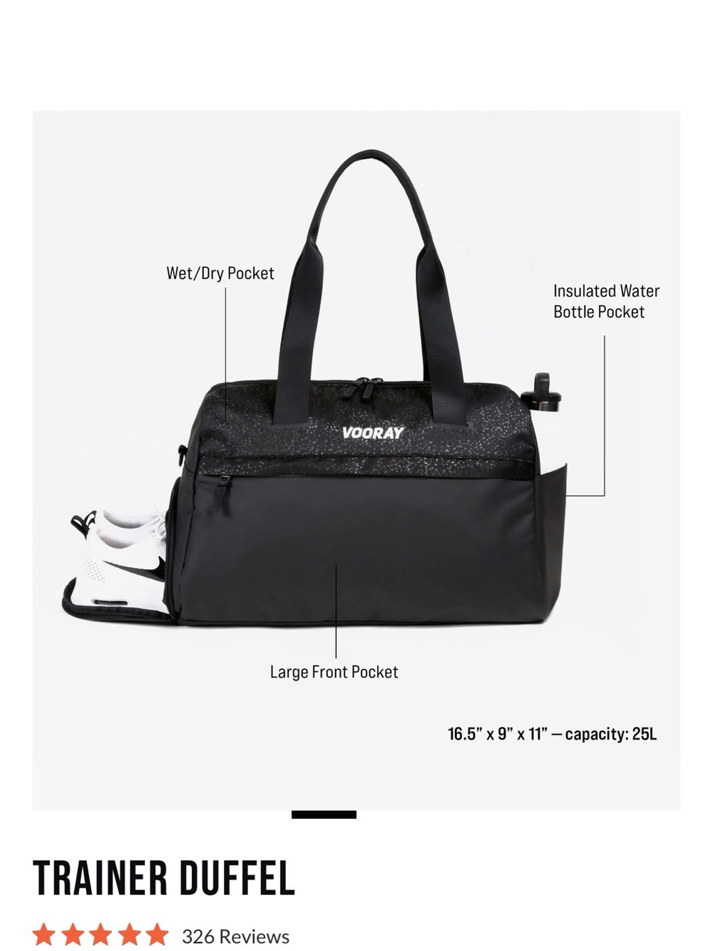 Trainer Duffel Bag in Black - Picture 3 of 3